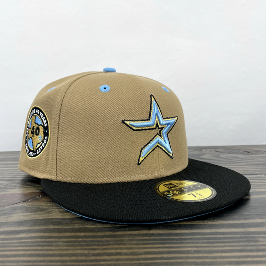 7 1/4 Houston Astros Pro Image Brown Jackboys Side Patch 59FIFTY Hat Fast 🚚💨