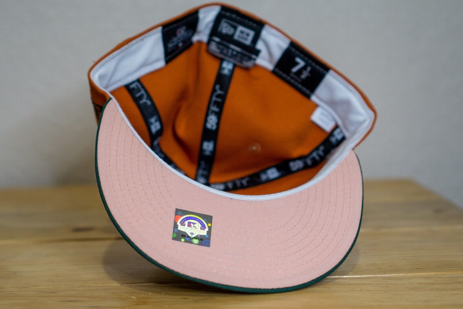 Buffalo Bisons Fitted Hat Size 7 1/2 E-Cap City Two-Tone Orange Green 59Fifty