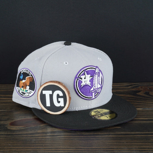 Houston Astros Apollo 11 59FIFTY Gray Black Purple 7 3/4 Exclusive