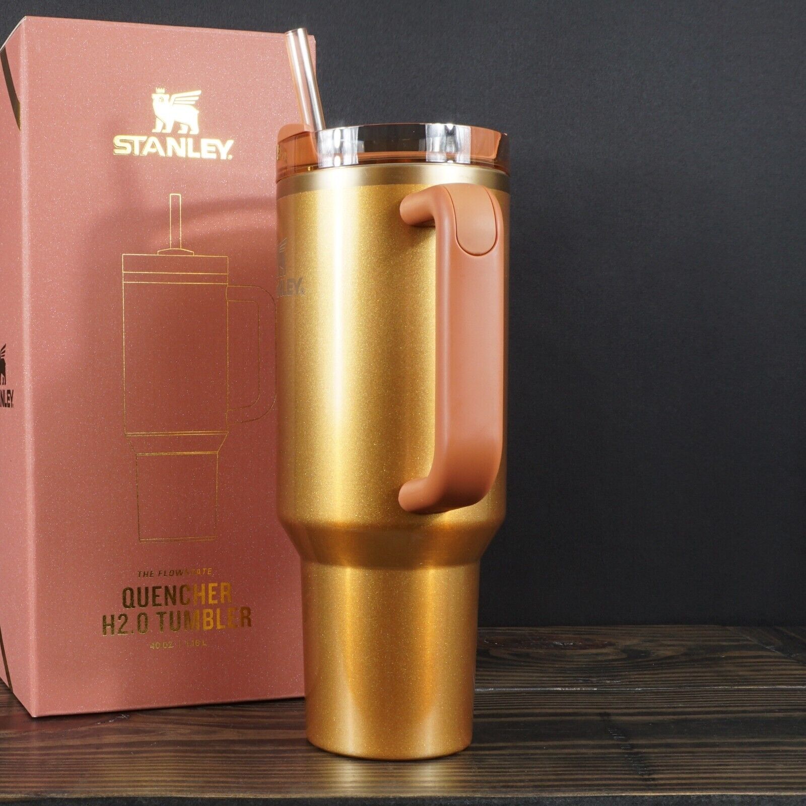 NEW Stanley Copper Tinsel Quencher H2.0 Flowstate Tumbler 40 oz ✅ Trusted Seller