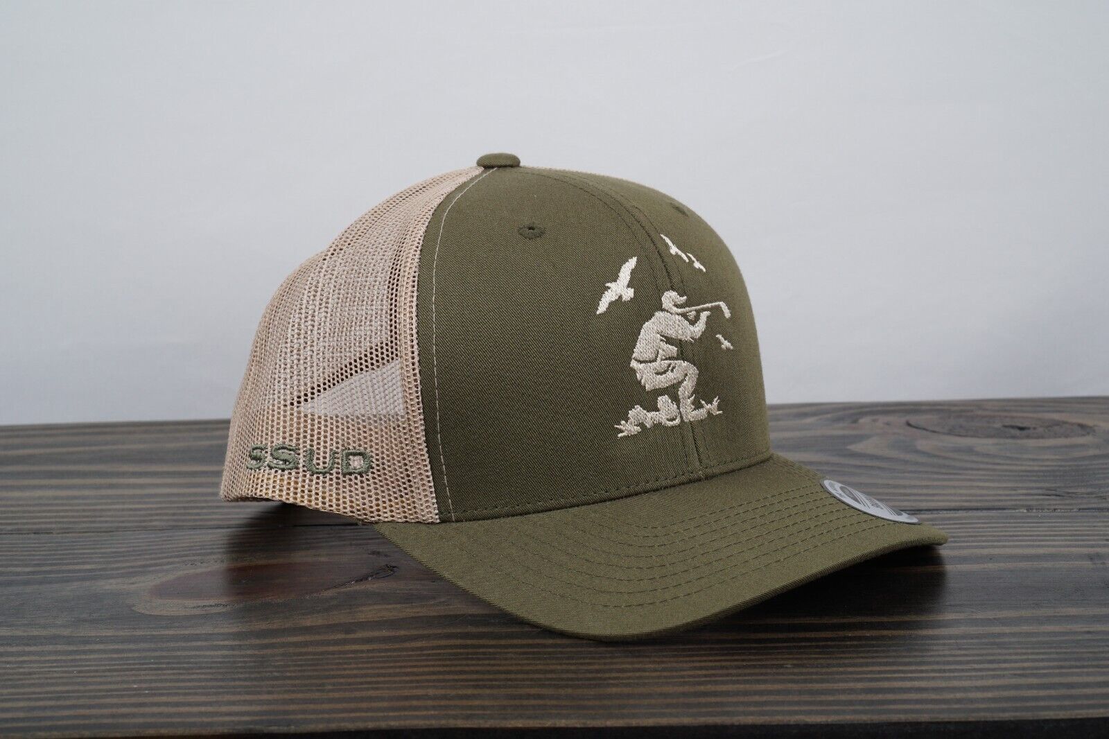 Hatch Golf Trucker Hat Birdie Shooter Hunter Club Snap Back Green Beige