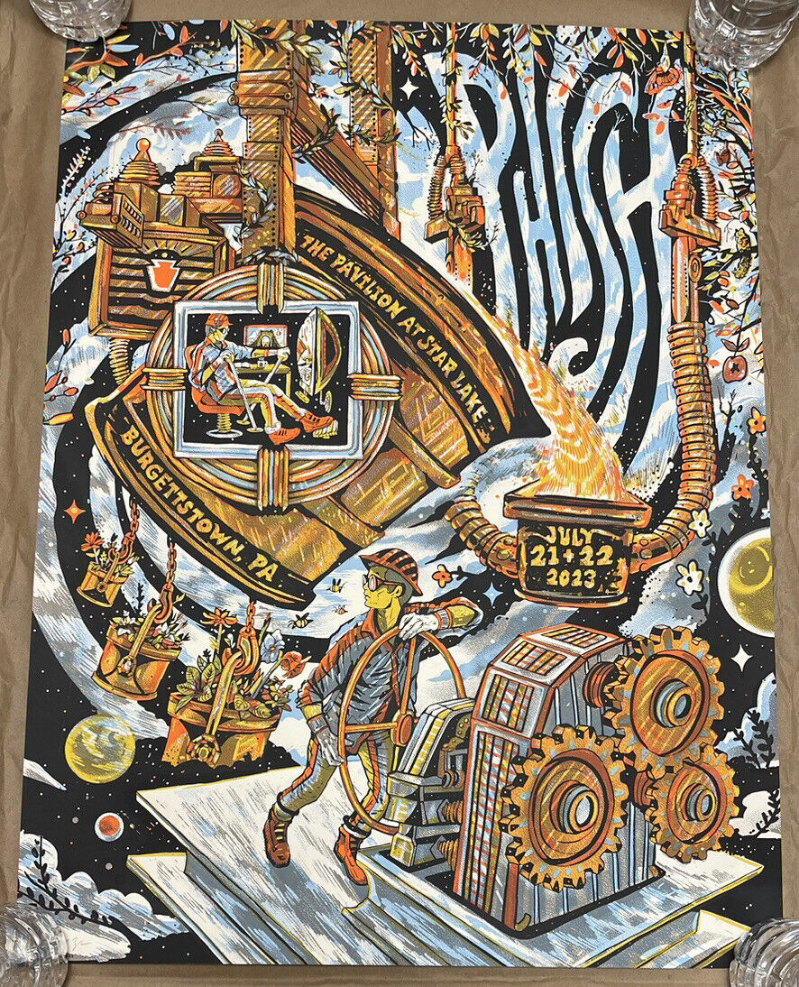 Phish Poster 2023 Burgettstown, PA 7/21,22 Zeb Love Syracuse Mann AP