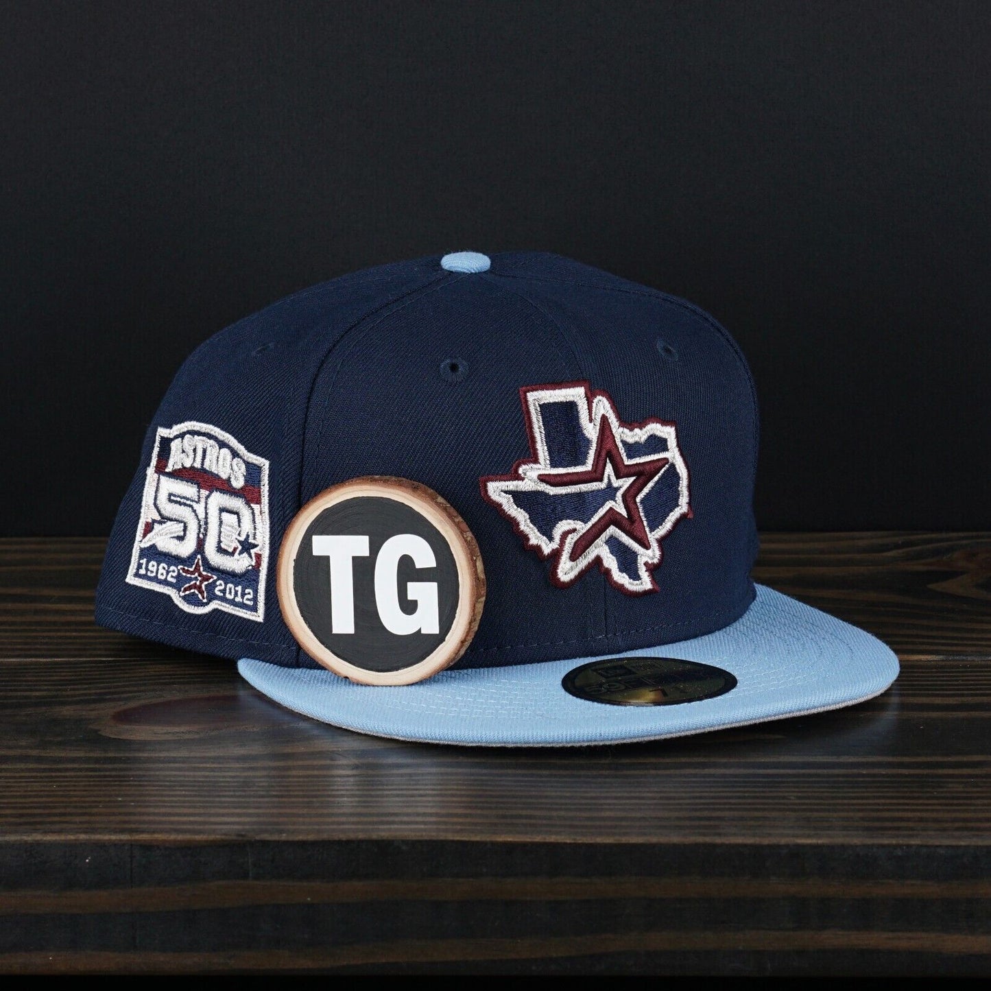 7 3/4 Houston Astros Clark Street Oceanside Birdseye Blue 50th Anniv.  Fitted