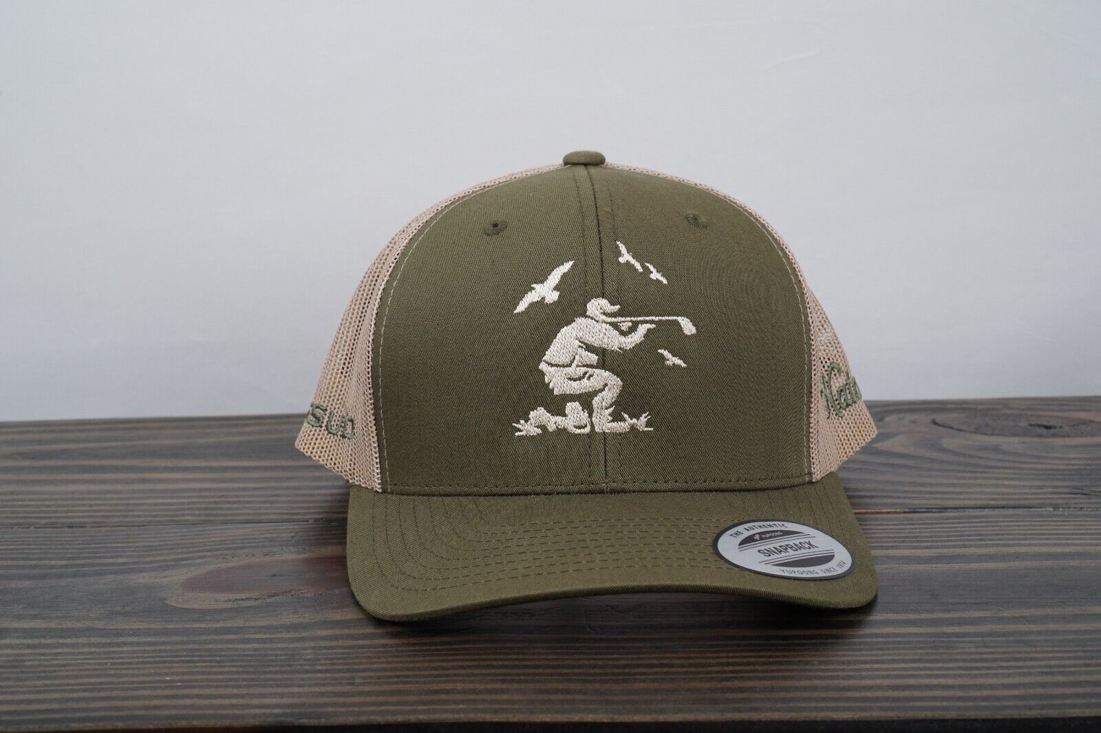 Hatch Golf Trucker Hat Birdie Shooter Hunter Club Snap Back Green Beige