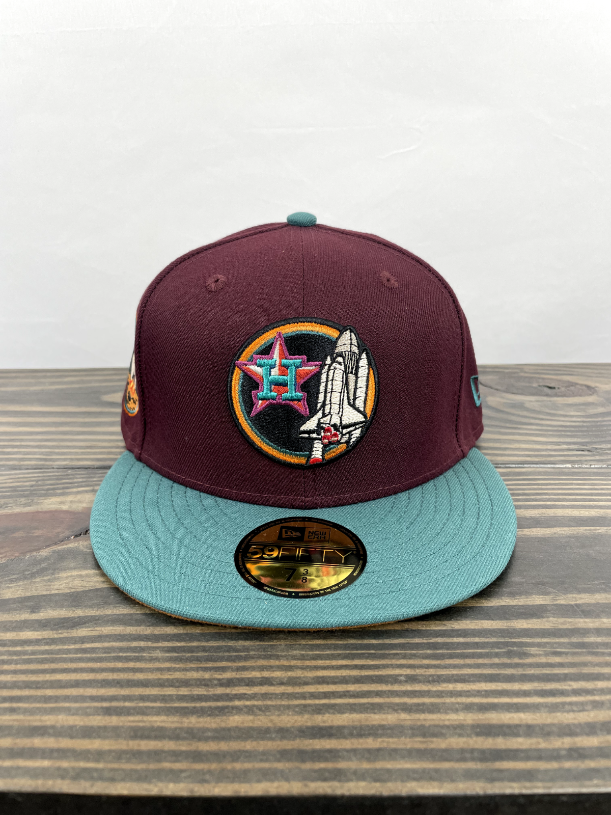 7 3/8 ECAPCITY Houston Astros Fitted Apollo 11 Maroon 59Fifty Ships Fast 🚚💨