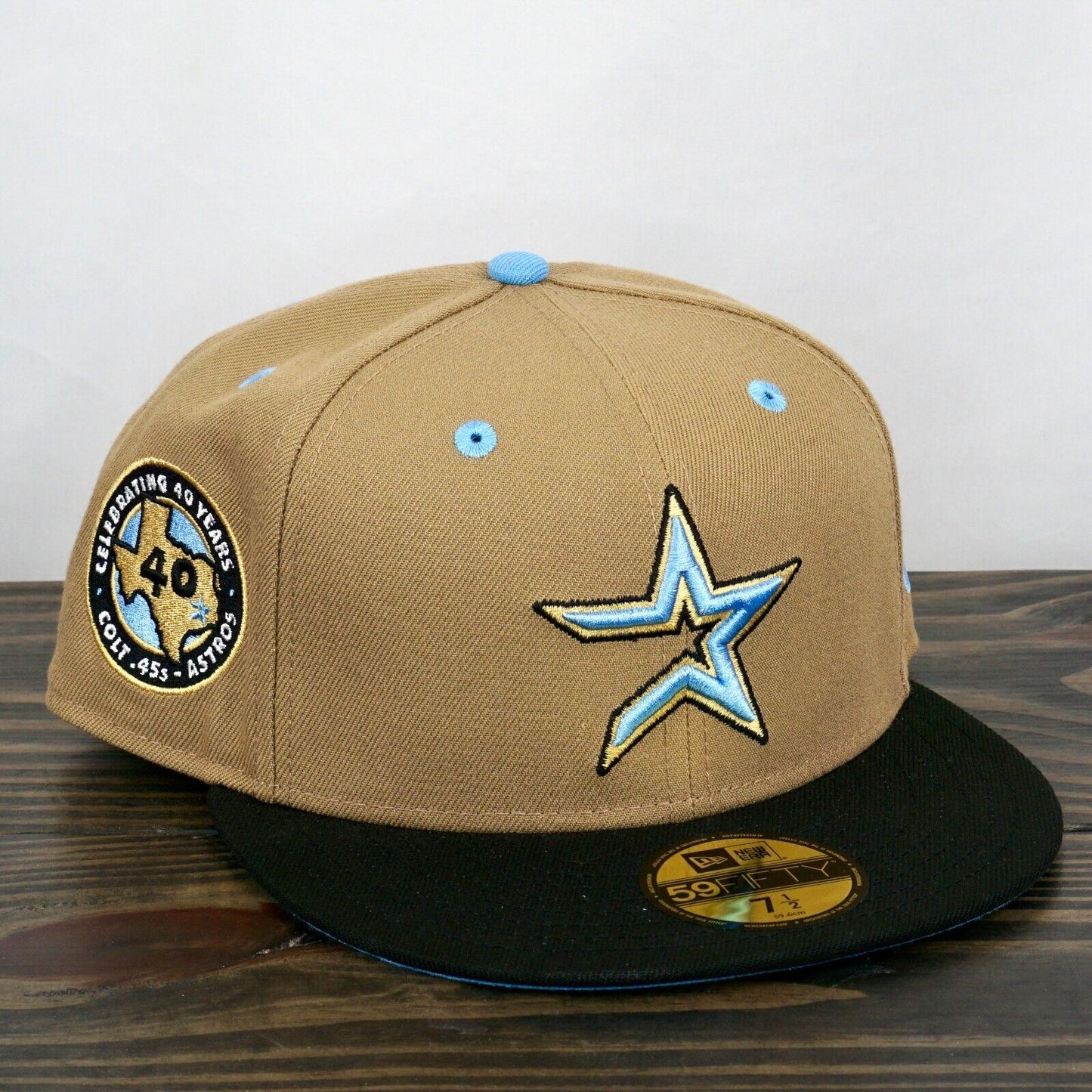 Houston Astros  Pro Image Brown Jackboys Side Patch 59FIFTY 7 1/2 Hat Fast 🚚💨