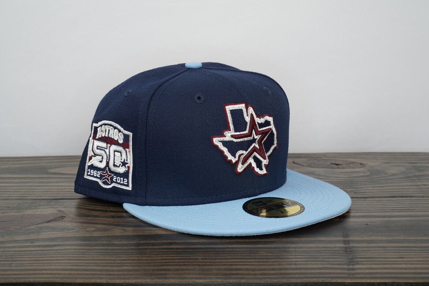 7 3/4 Houston Astros Clark Street Oceanside Birdseye Blue 50th Anniv.  Fitted